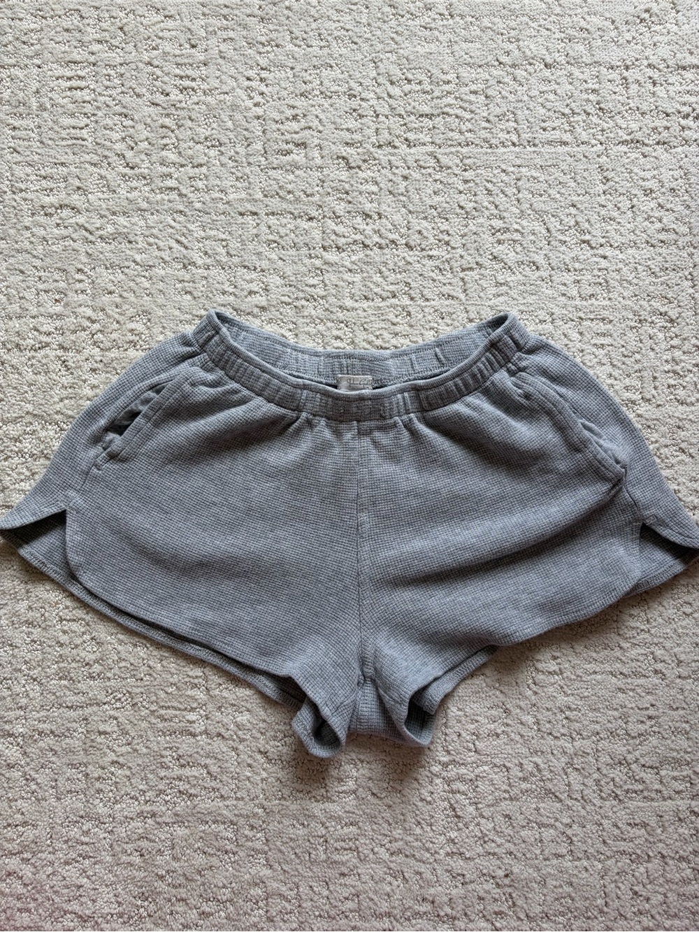 Brandy Melville Grey Waffle Shorts